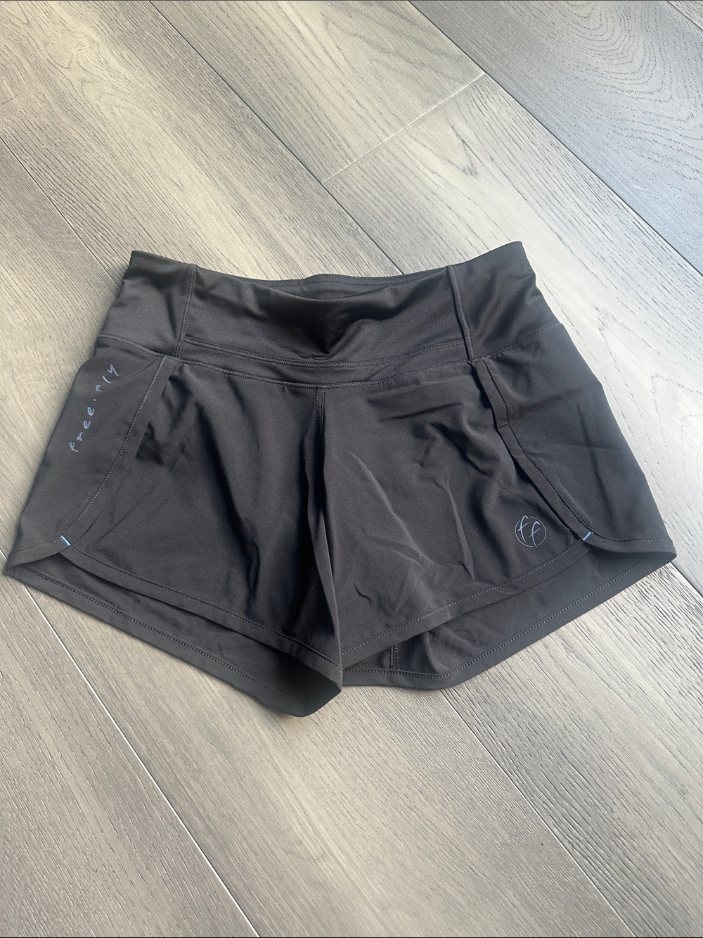 Free Fly Apparel Black Women's Athletic Shorts with Built-In Liner